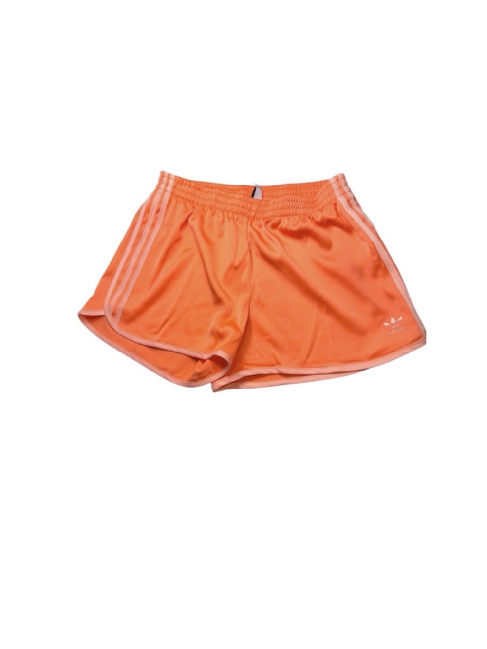 Adidas Women's Orange Athletic Shorts with White Trim